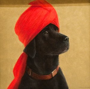 Eftertänksam Maharaja, 2010 (akryl på duk)